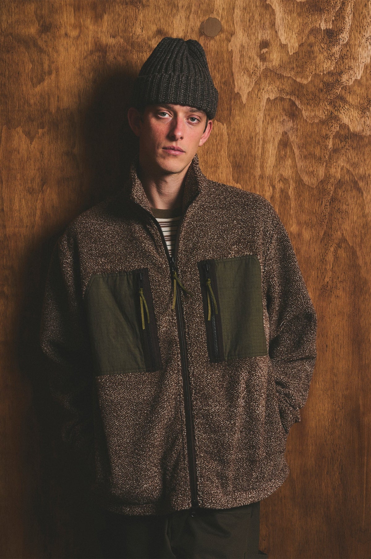 Mountain Fleece Jacket Natural Fleck And Moss