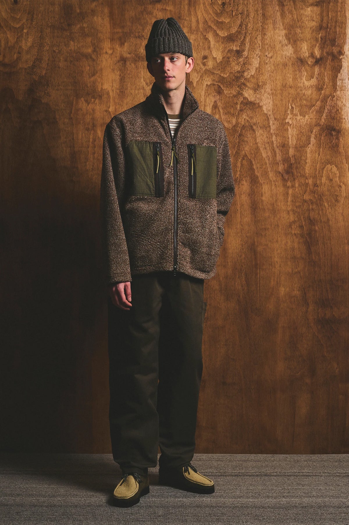 Mountain Fleece Jacket Natural Fleck And Moss