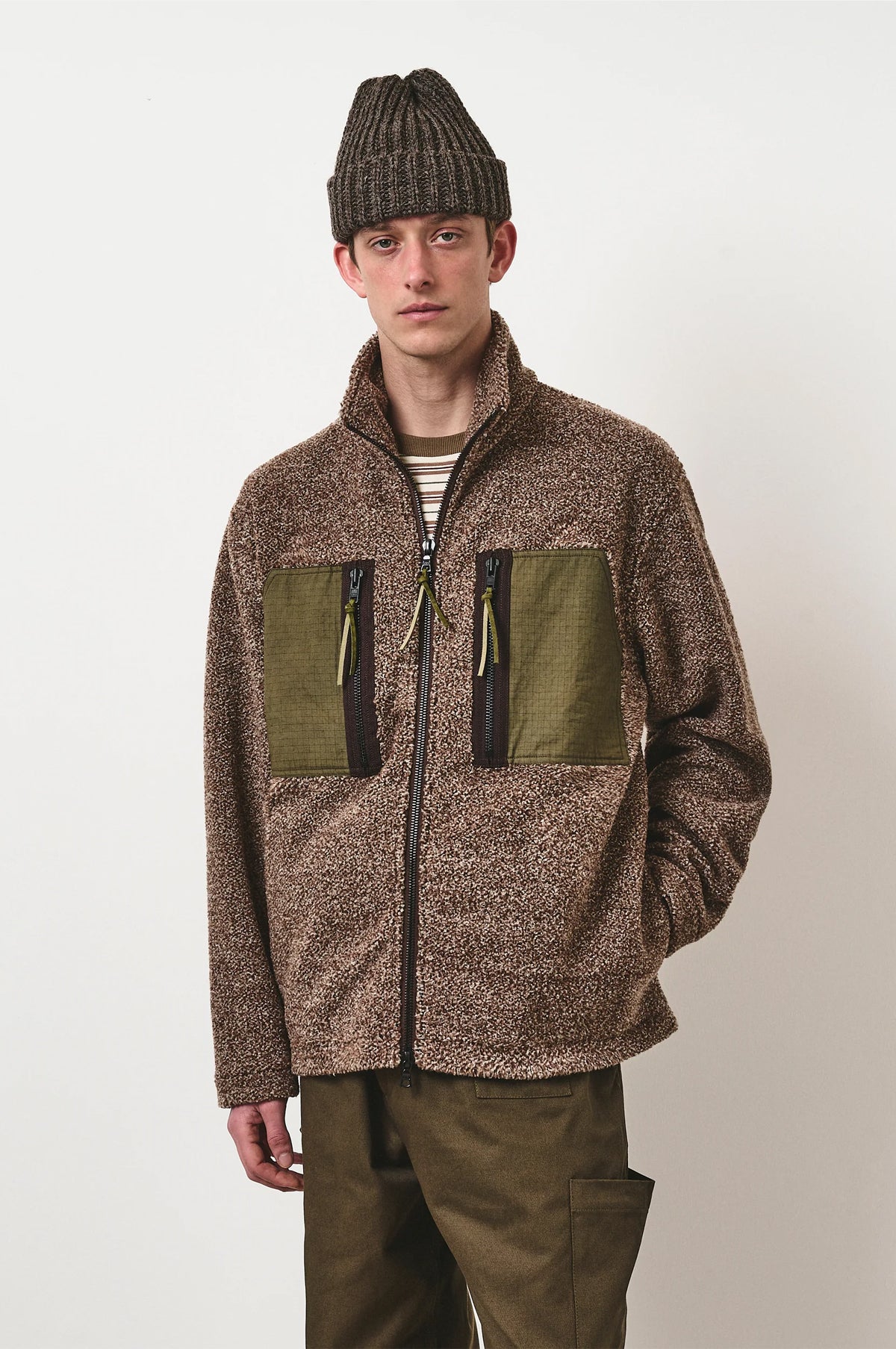 Mountain Fleece Jacket Natural Fleck And Moss