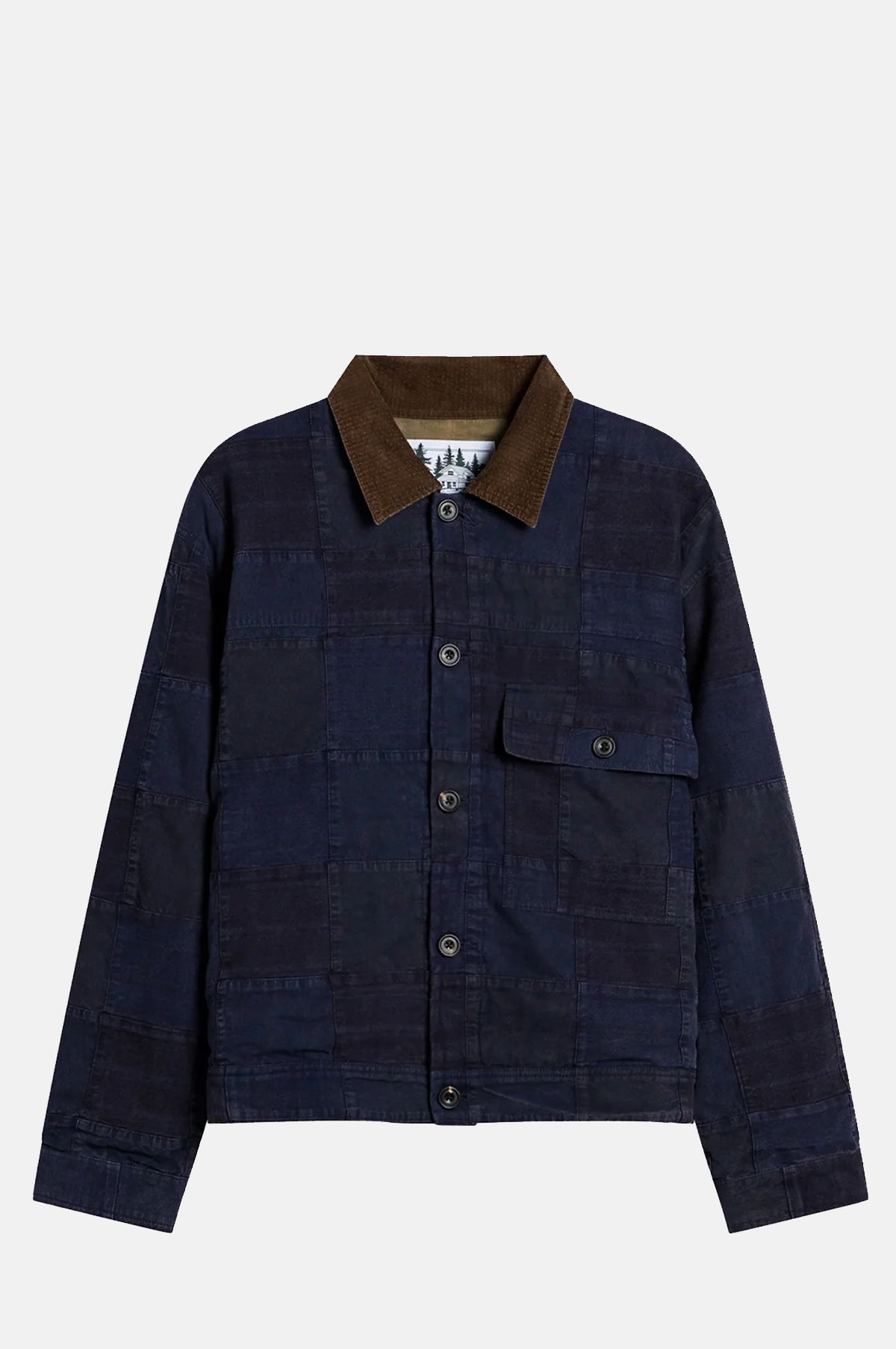 Patchwork Workers Jacket Blue And Bark Patchwork
