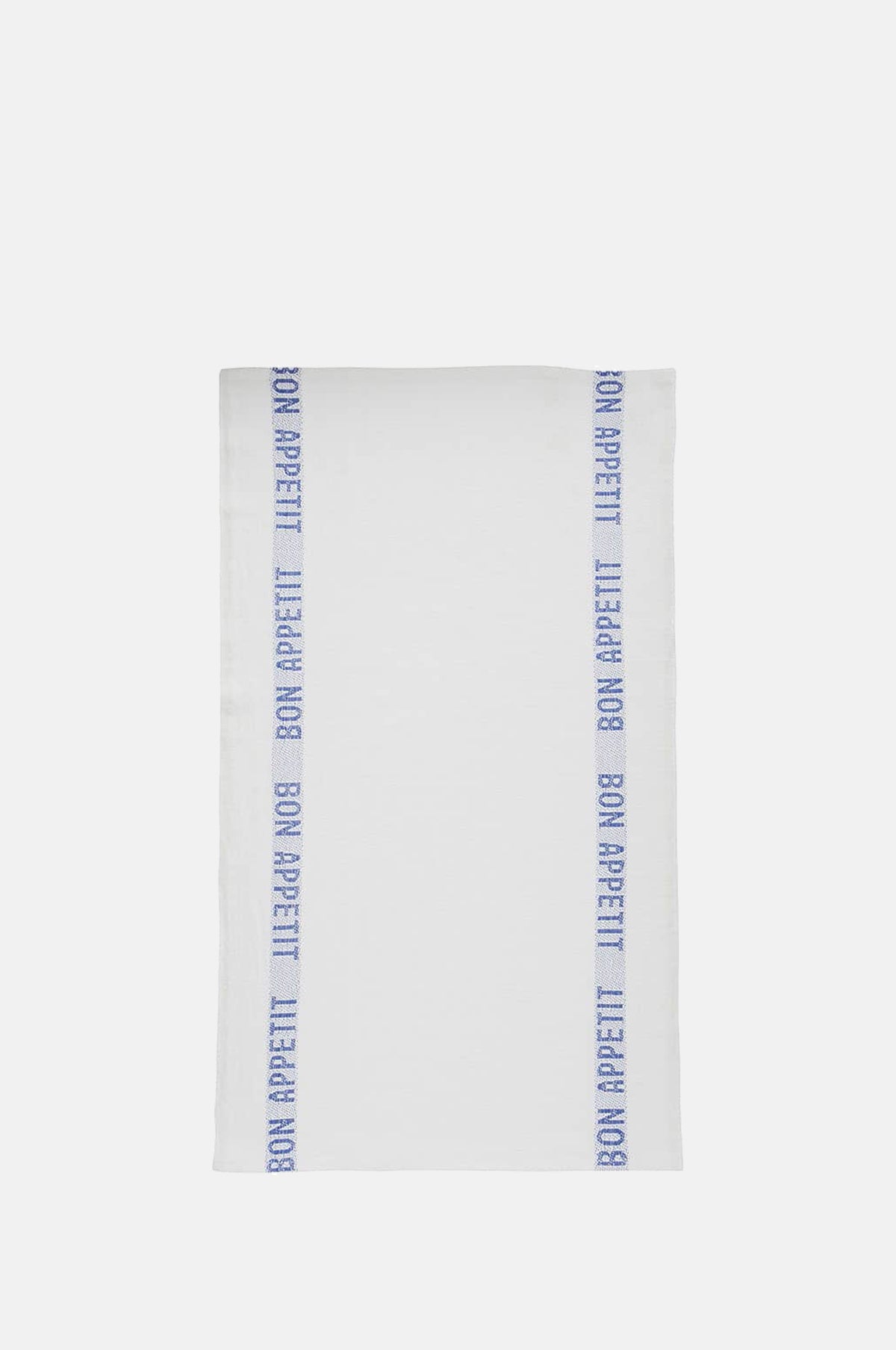 Bon Appetit Linen Tea Towel White Blue