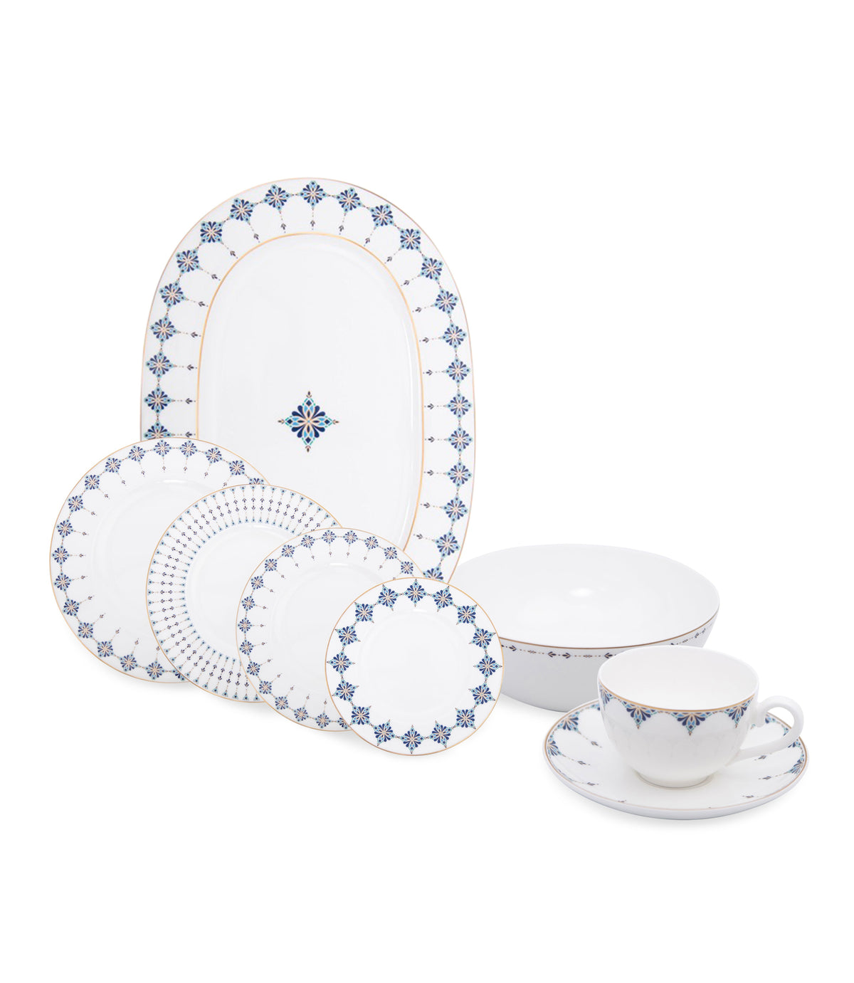 Azure Dinner Set- 38 Pcs for 6 Persons