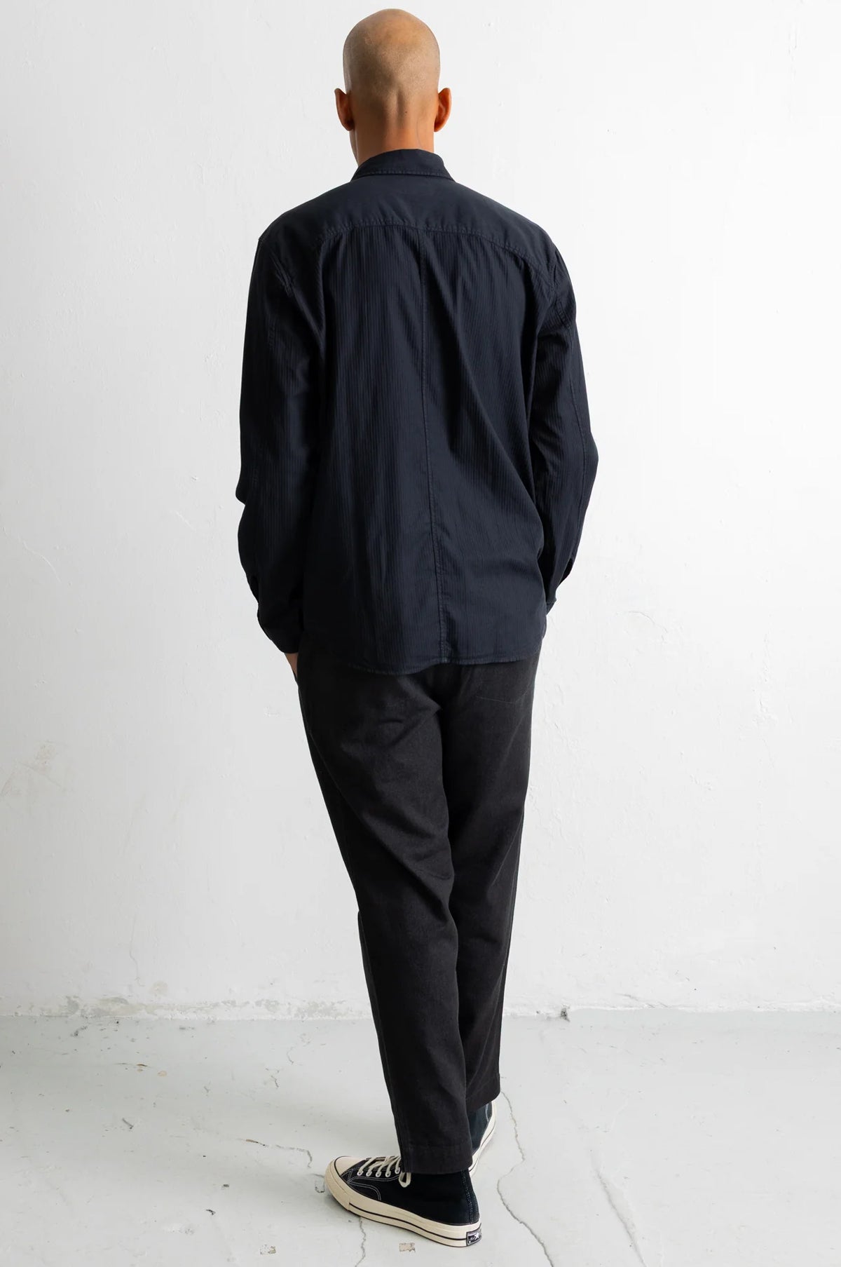 Herringbone Curve Shirt Soft Black