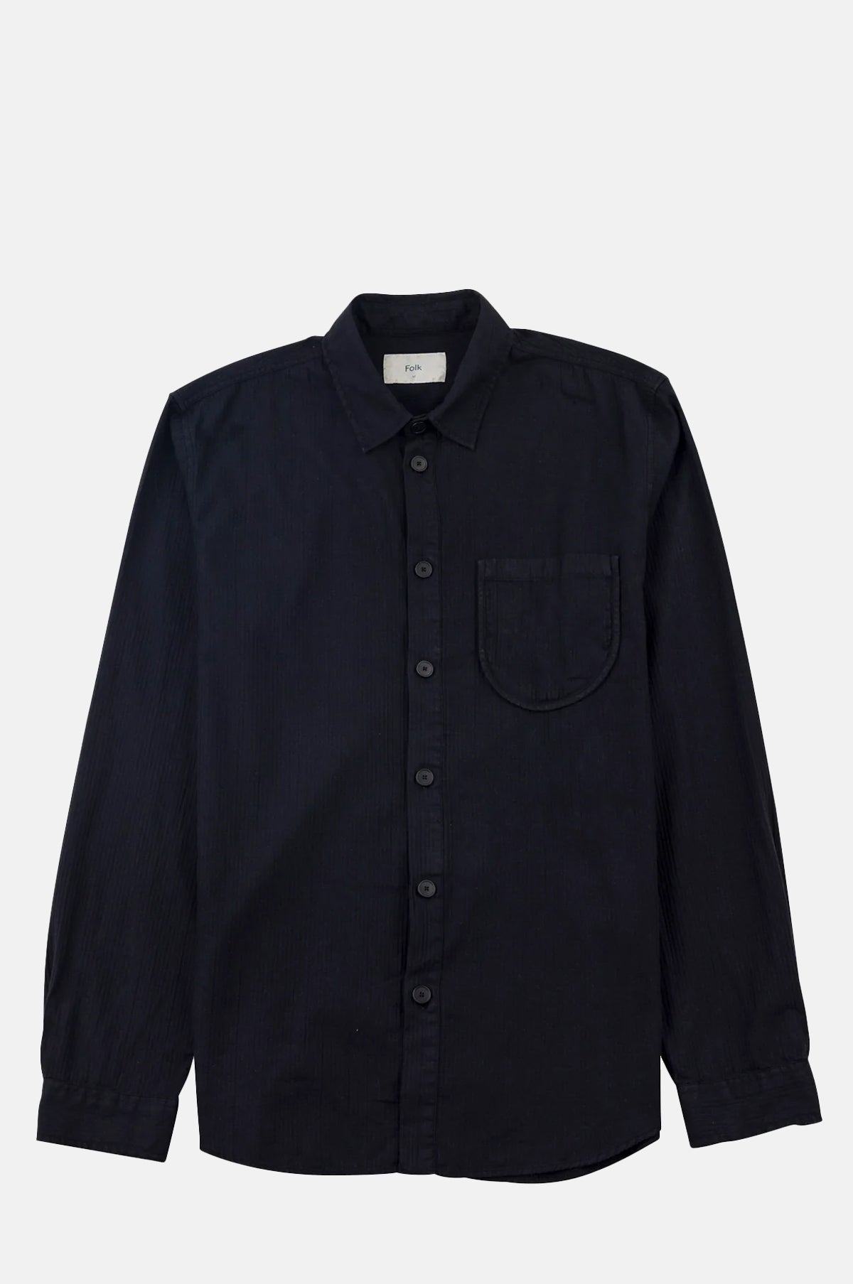Herringbone Curve Shirt Soft Black