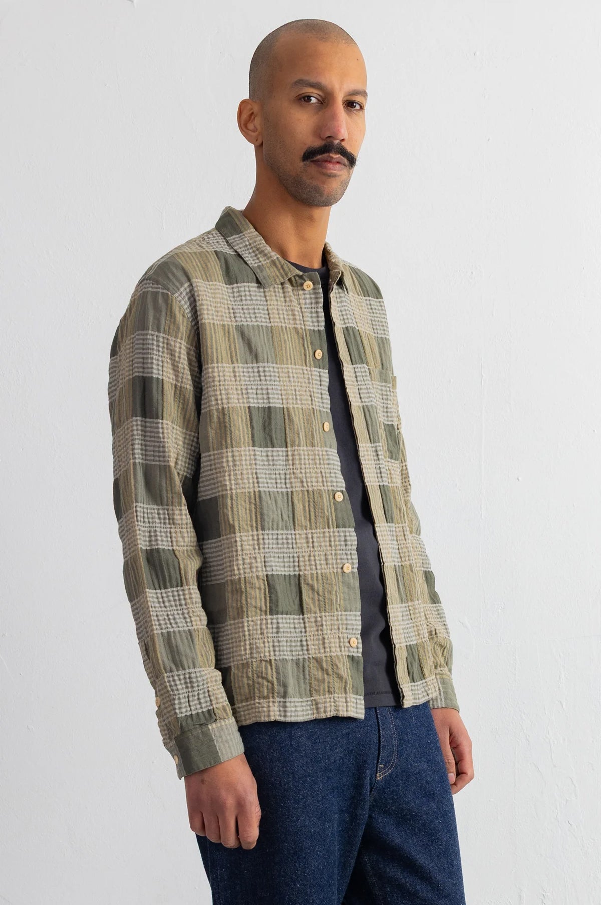 Patch Shirt Sage Multicheck
