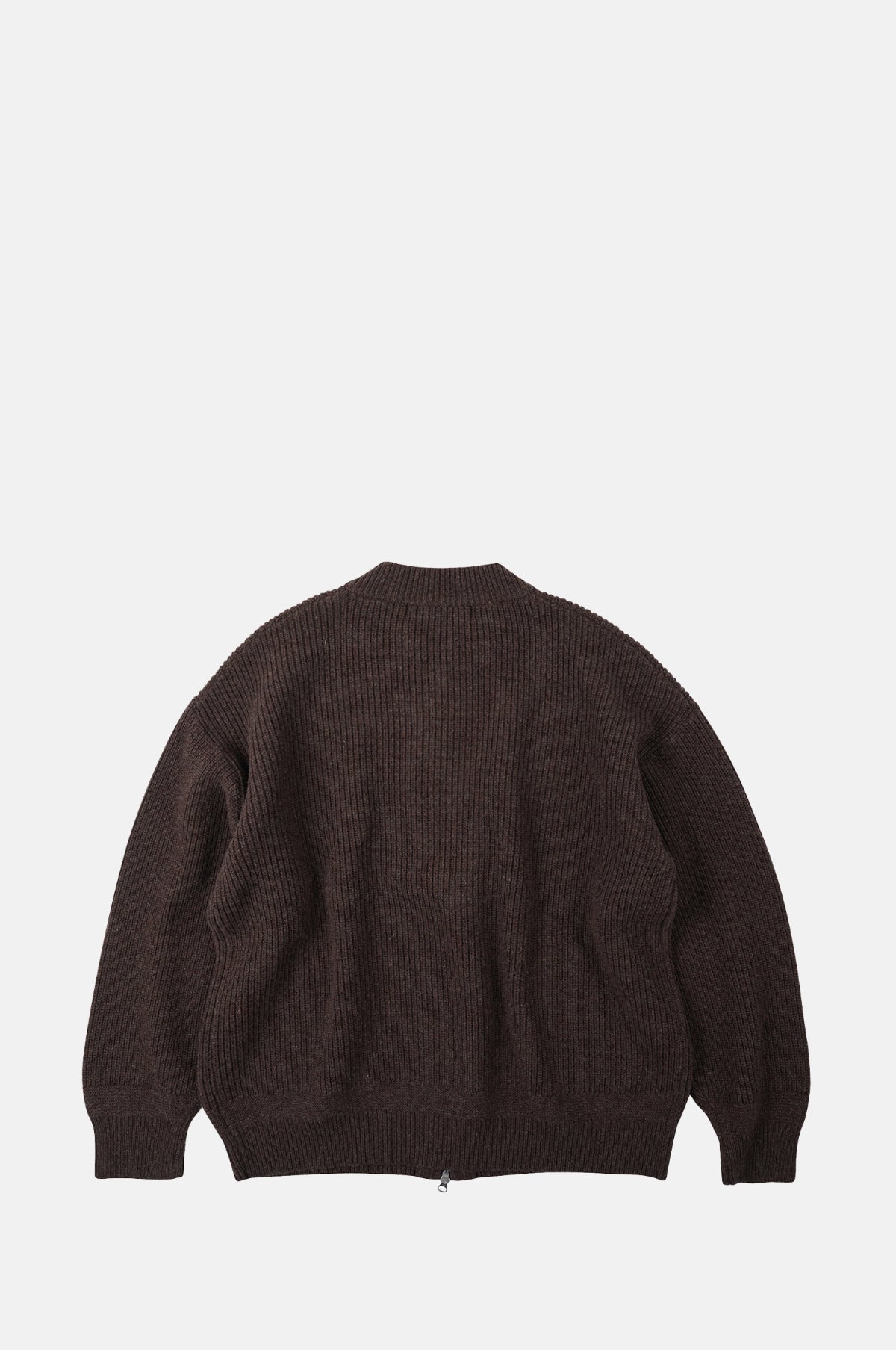 Wool Deck Zipup Cardigan Choco Brown