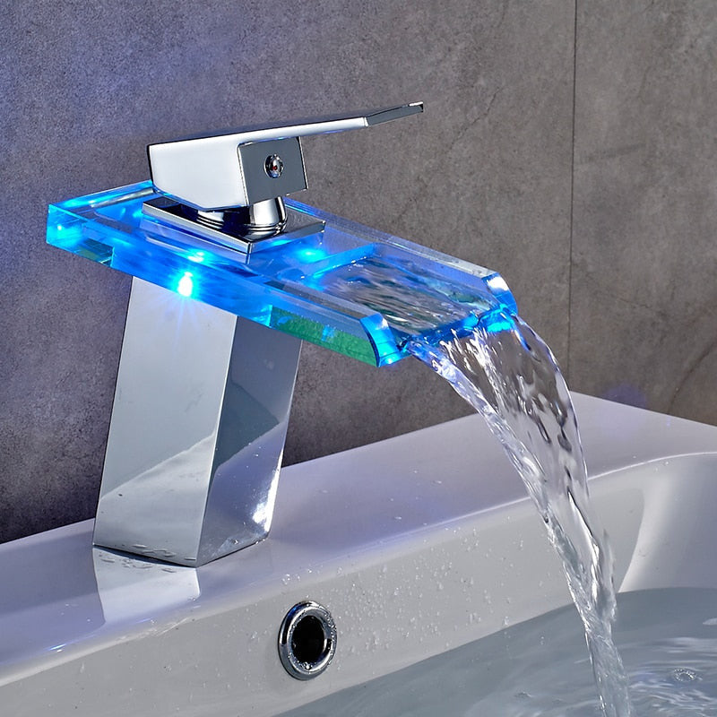 ArtZ® LED Waterfall Bathroom Faucet