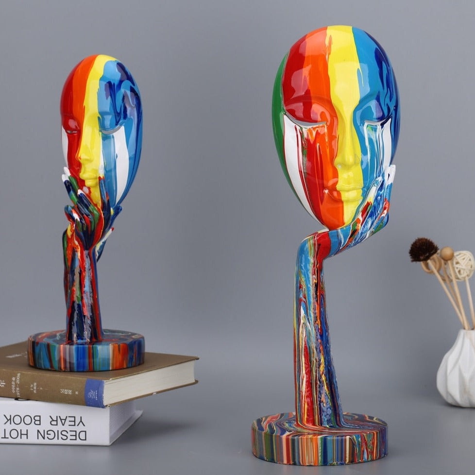 ArtZ® Abstract Painted Face Sculptures