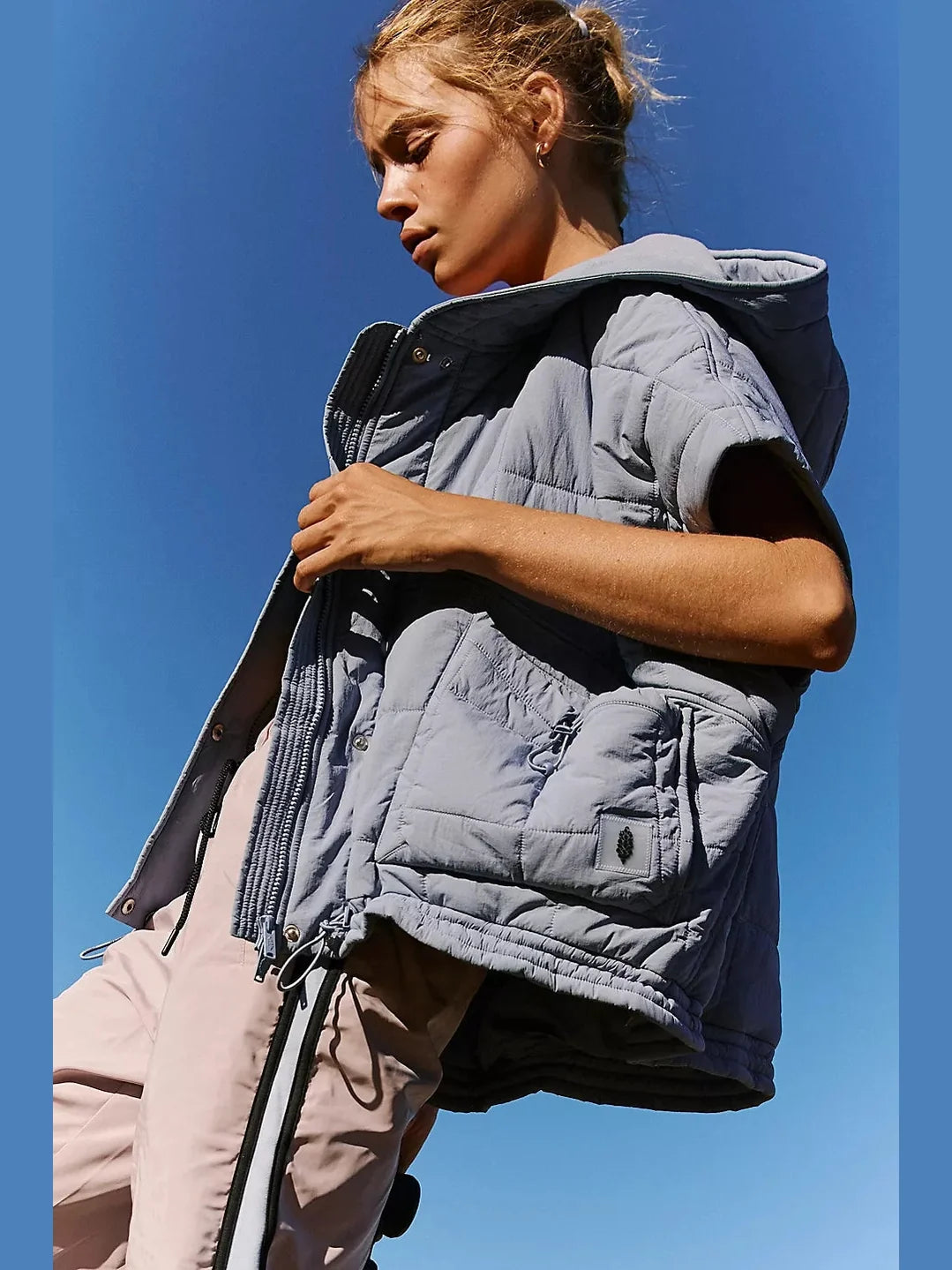Happy Trails Poncho - Blue/Grey