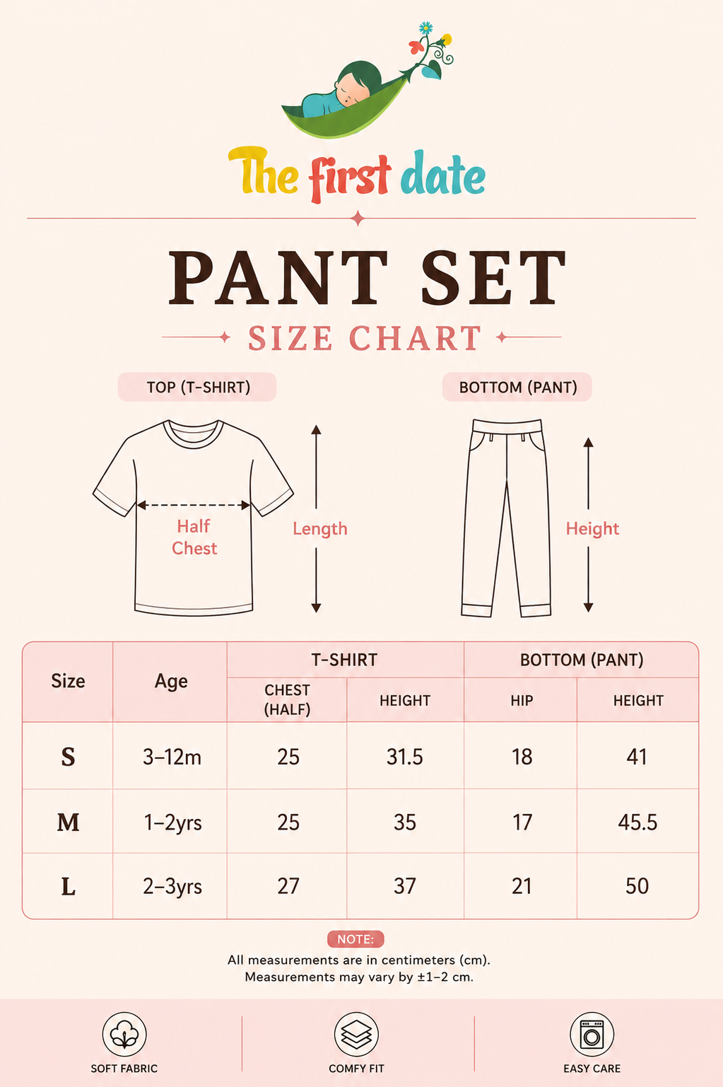 Cute pink Top & bottom set (6 -12 months )