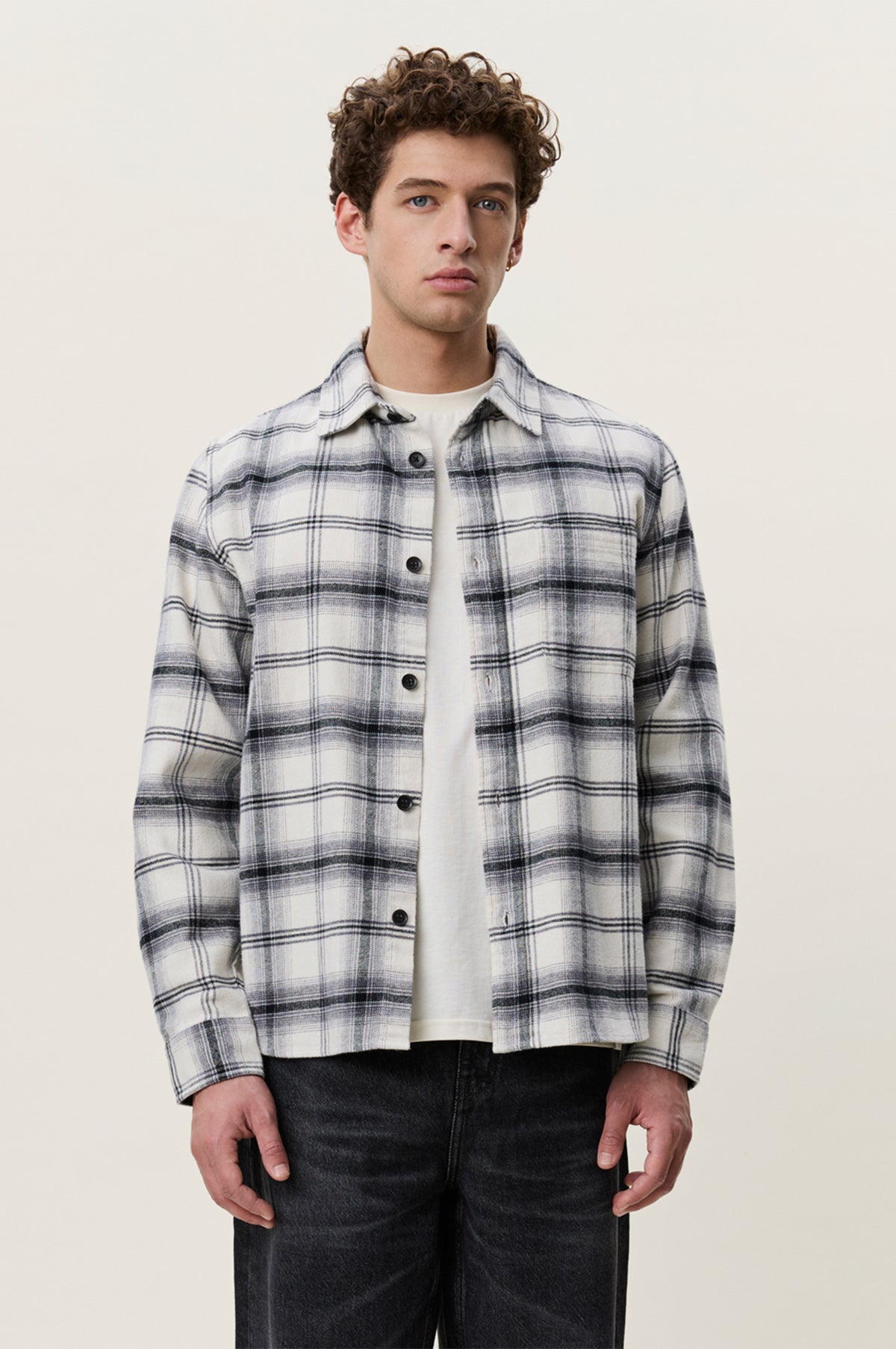 Check Overshirt Black