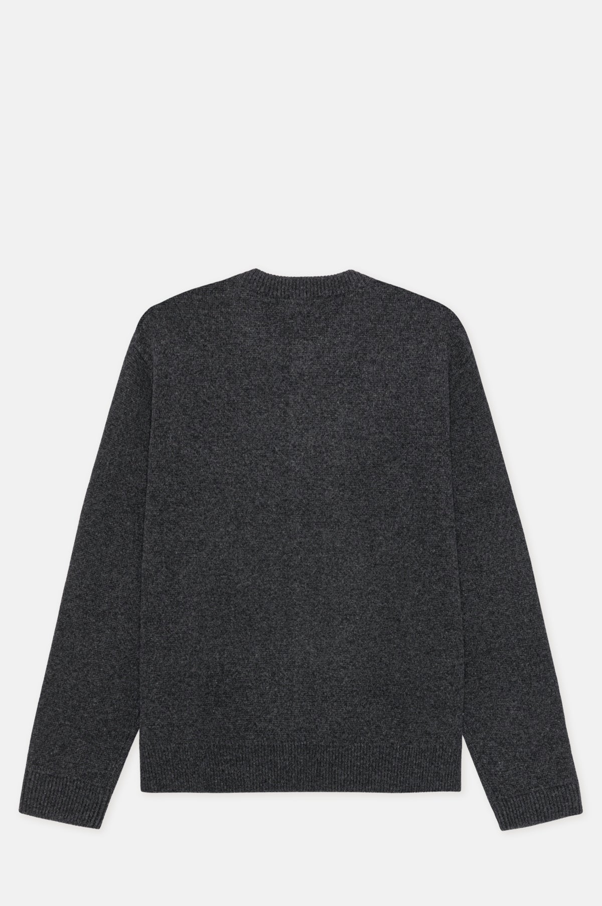 Knitted Roundneck Cardigan Charcoal Melange