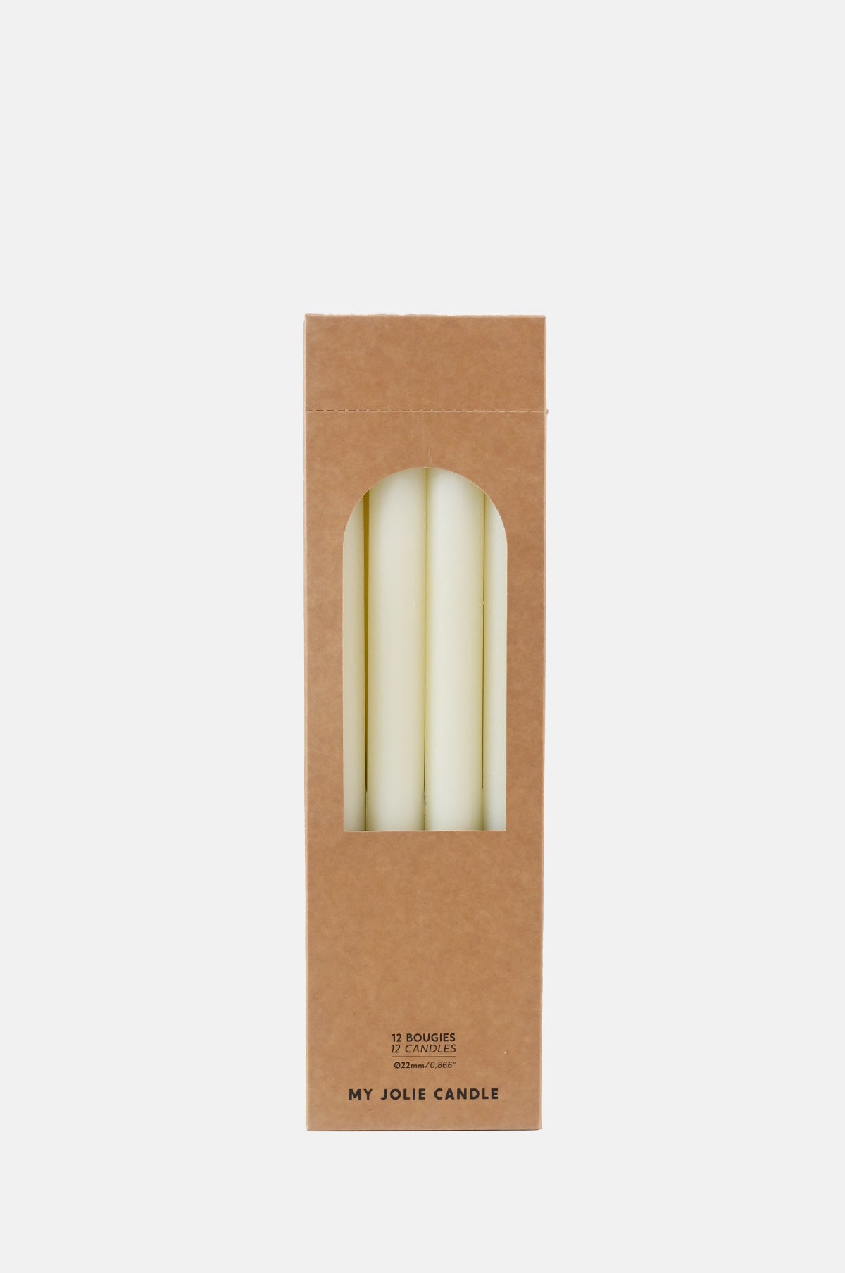 Box of 12 Dinner Candles Ivoire