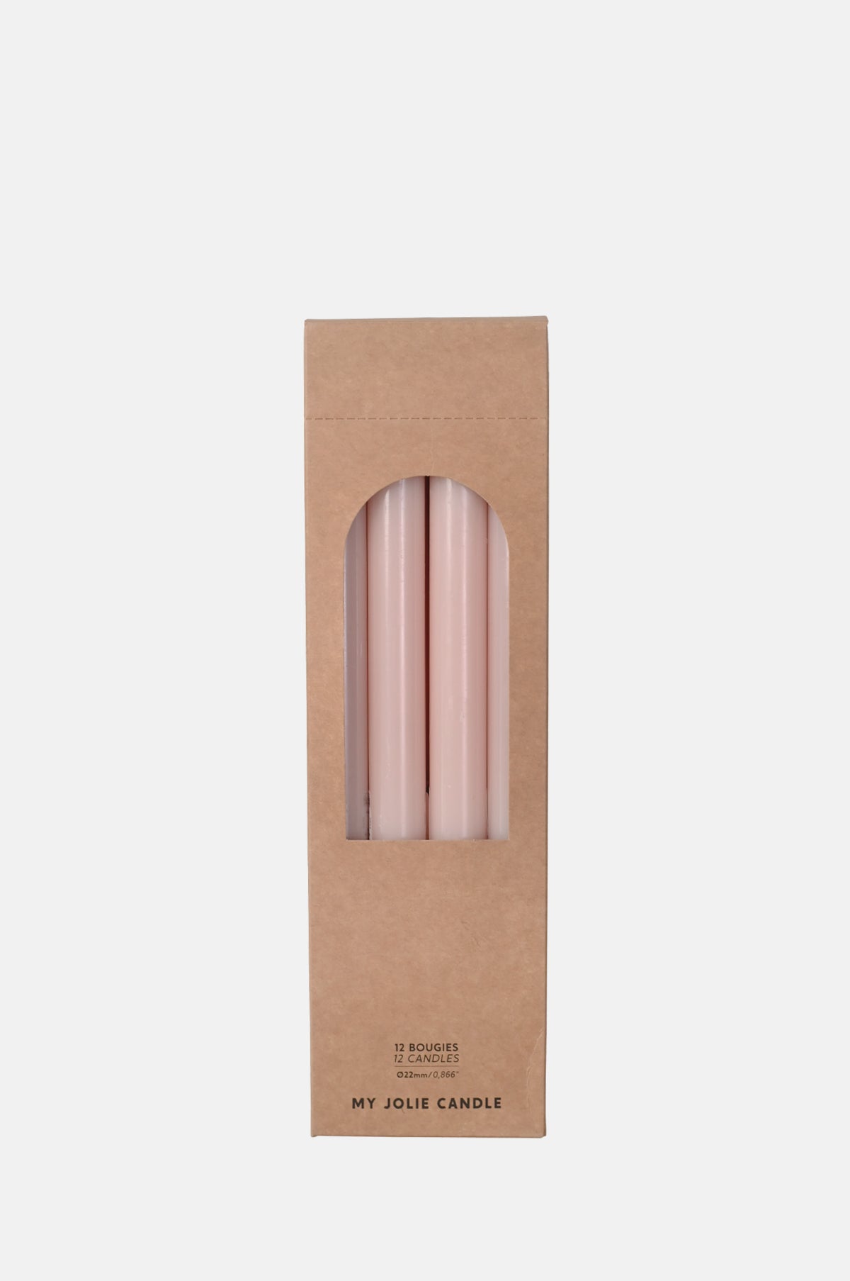 Box of 12 Dinner Candles Nude