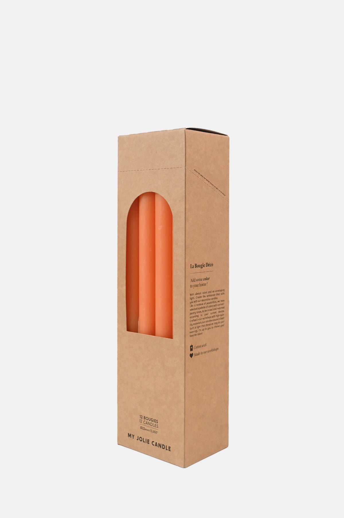 Box of 12 Dinner Candles Orange