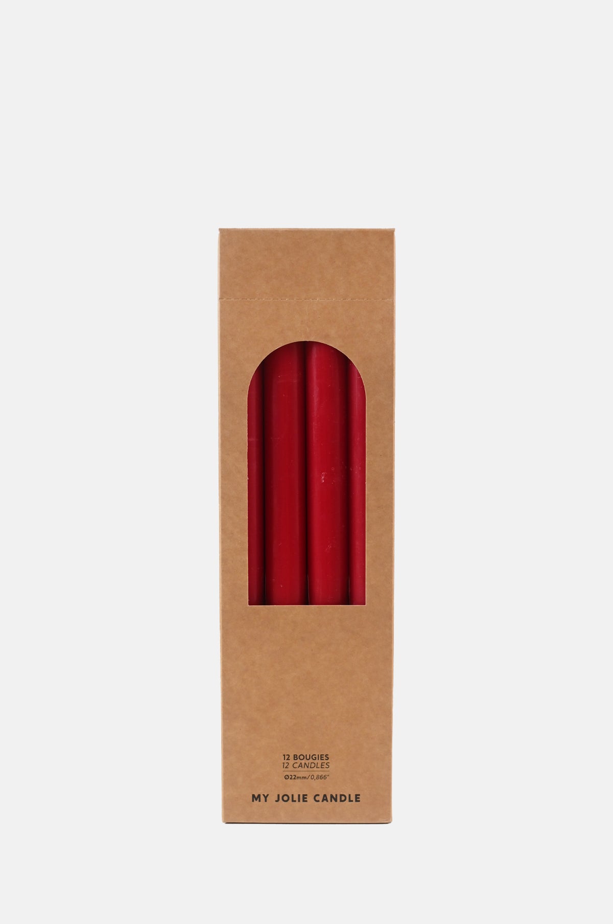 Box of 12 Dinner Candles Rouge