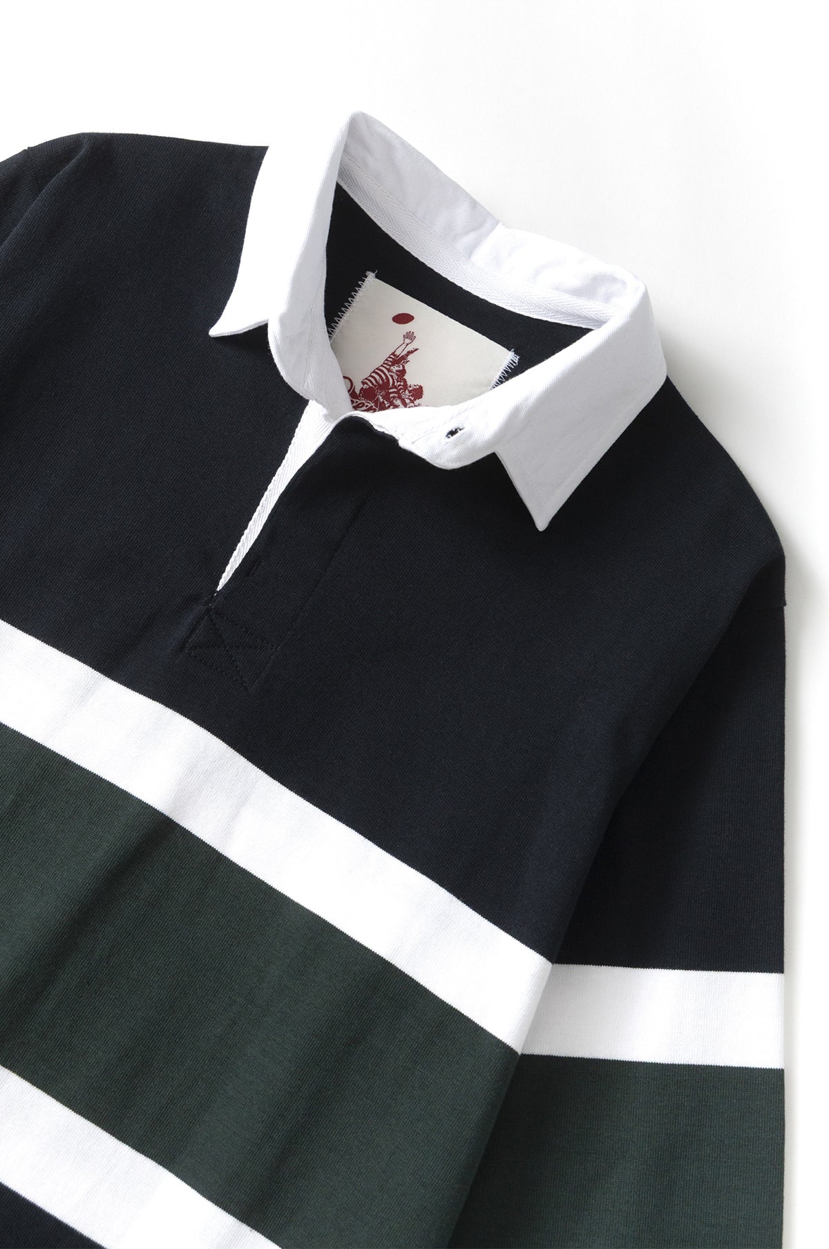Classic Rugby Shirt Black Tri-Stripe