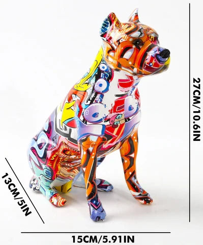 ArtZ® Staffordshire Terrier Graffiti Painted Statue