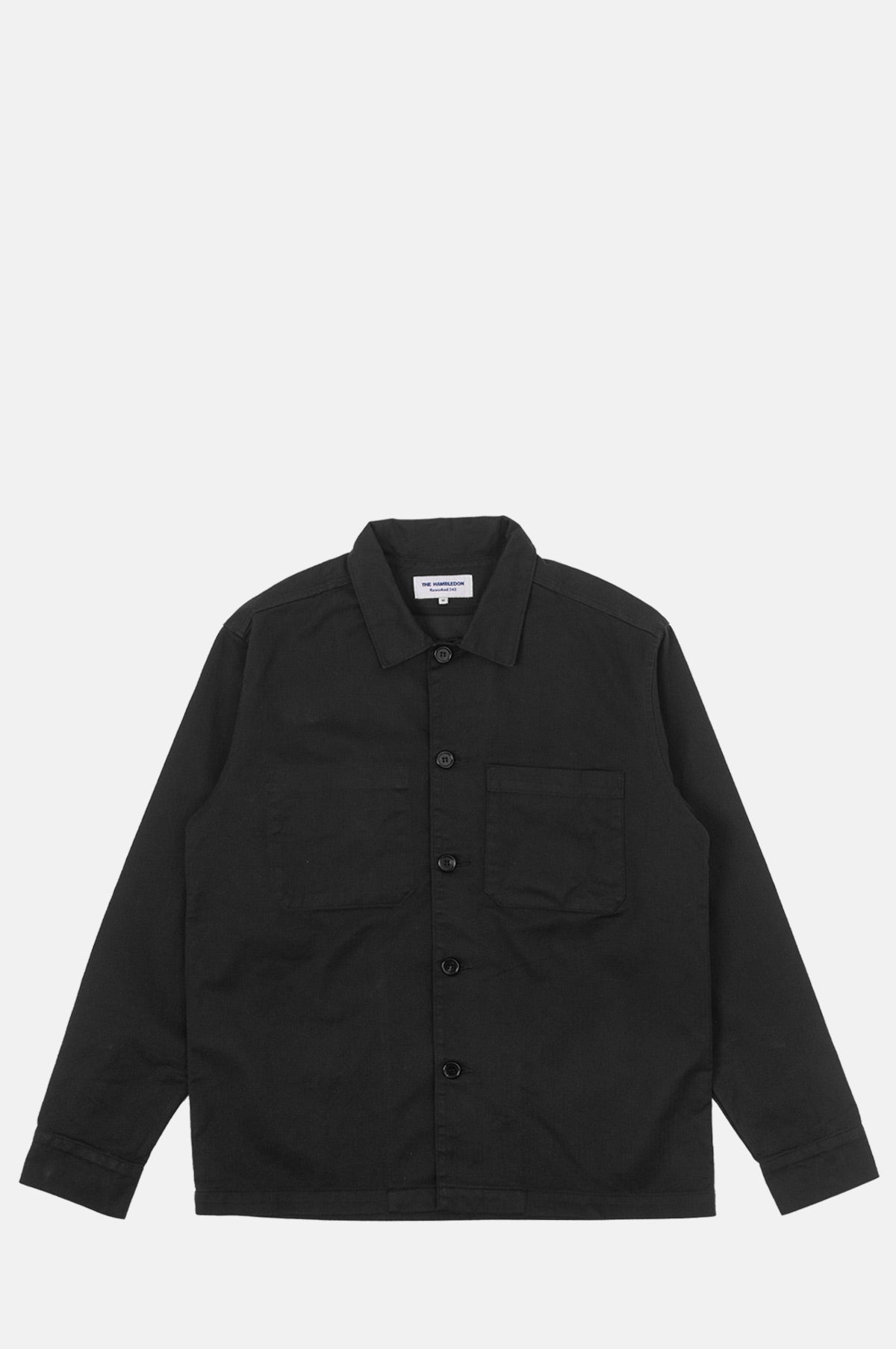 Barker Washed Herringbone Shirt Black