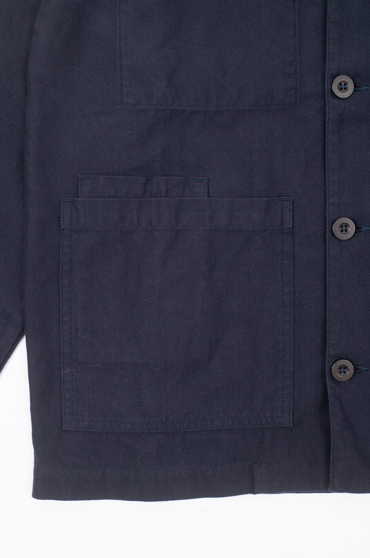 William Washed Herringbone Chore Jacket Navy