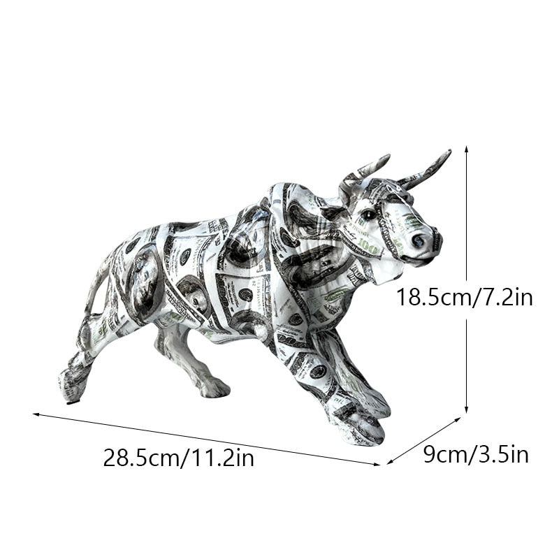ArtZ® Graffiti Painted Bull Sculpture