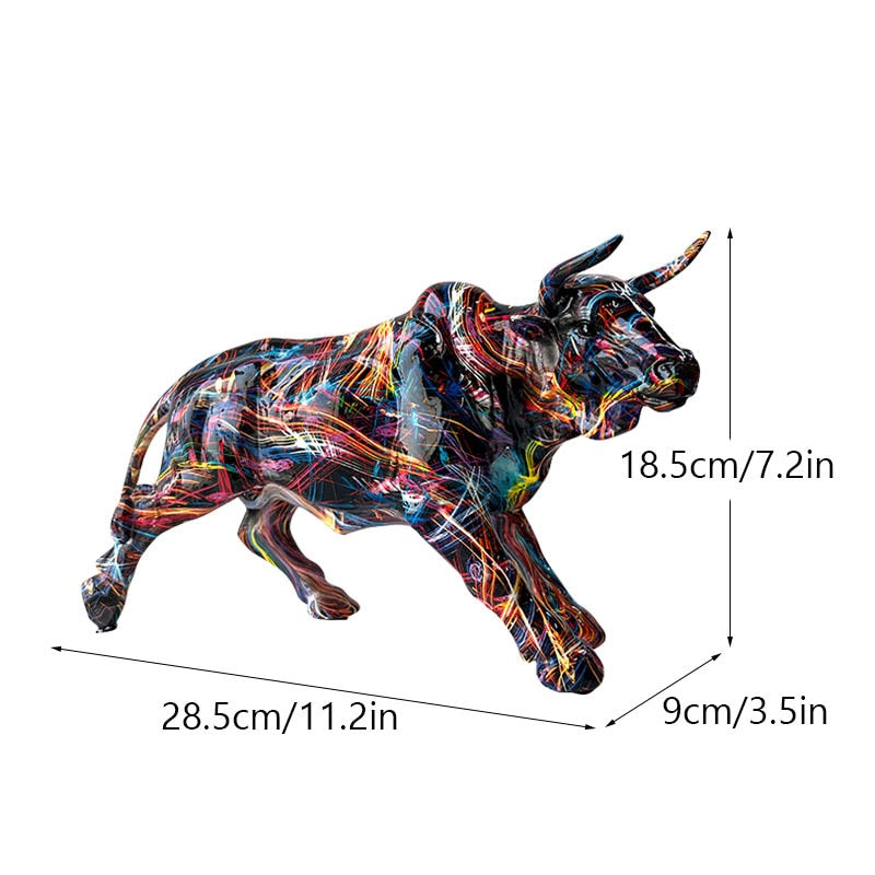 ArtZ® Graffiti Painted Bull Sculpture
