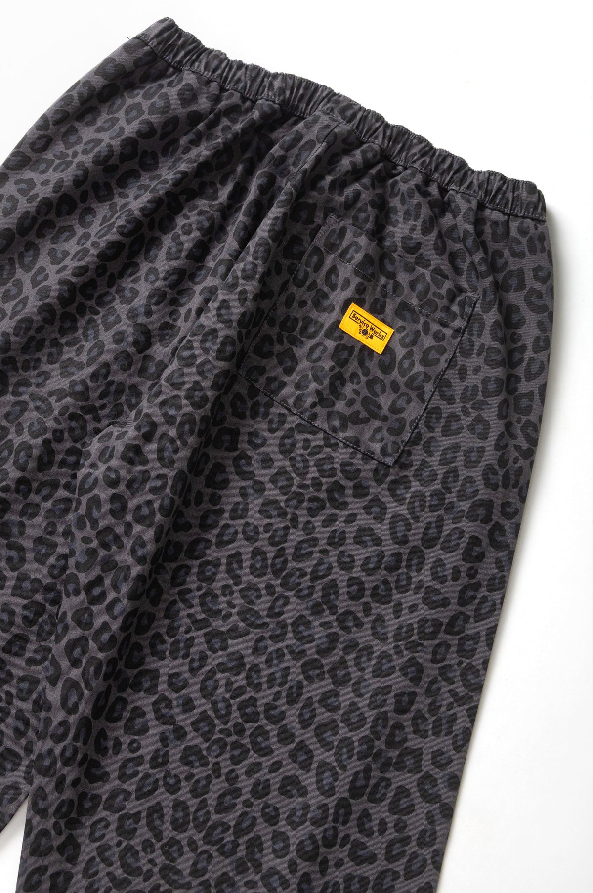 Patterned Easy Chef Pants Black Leopard