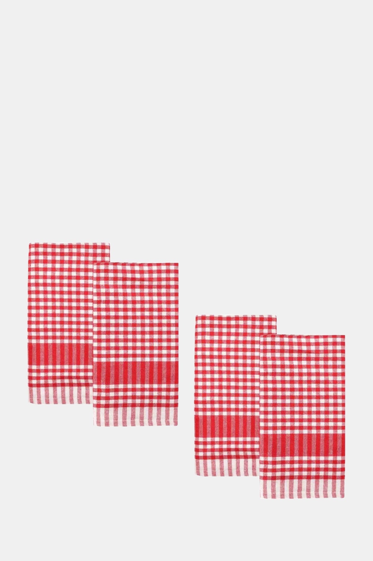 Red Gingham Fabric Napkins 4 Pack