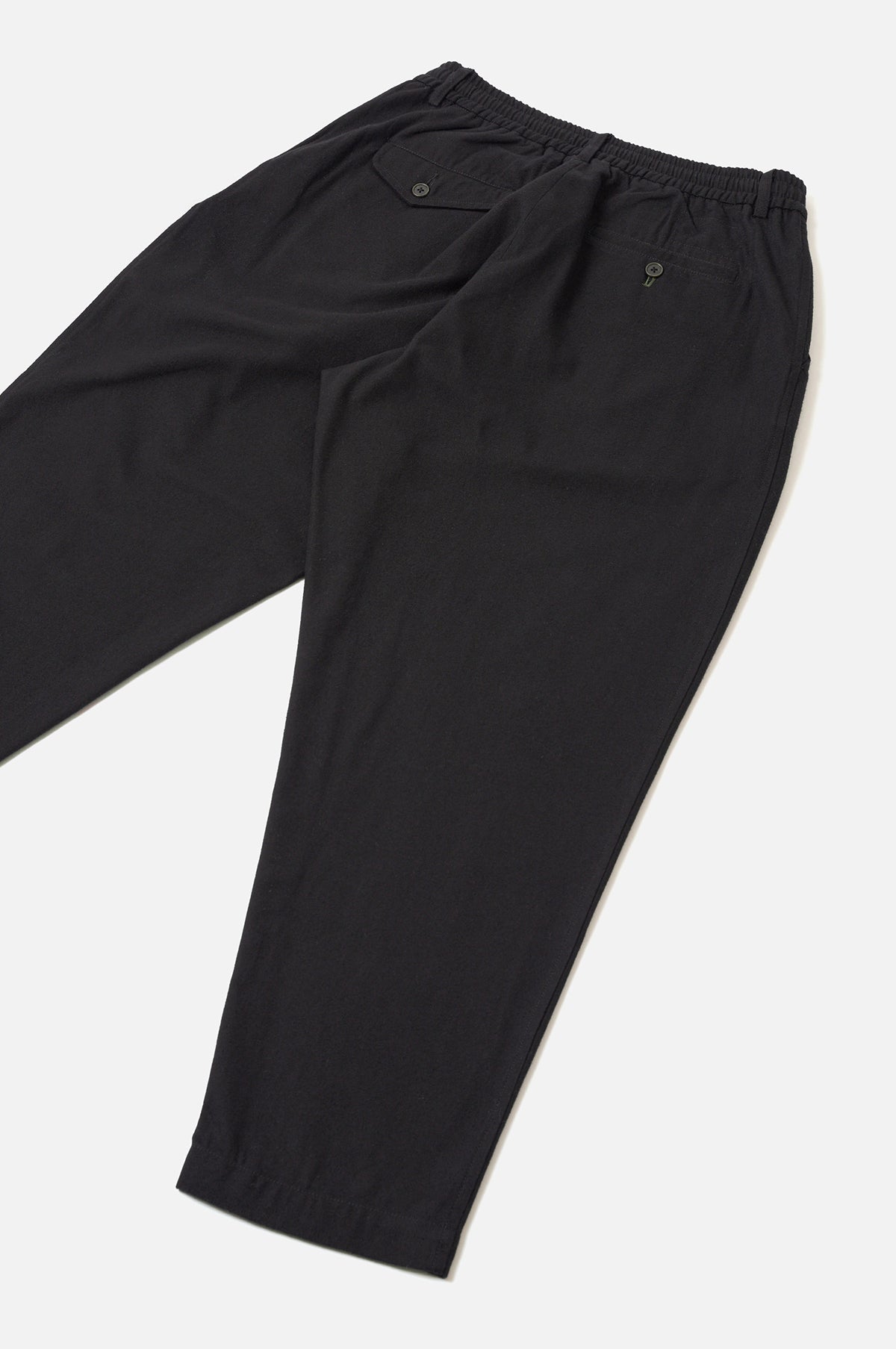 Pleated Track Pant Brushed Moleskin Black