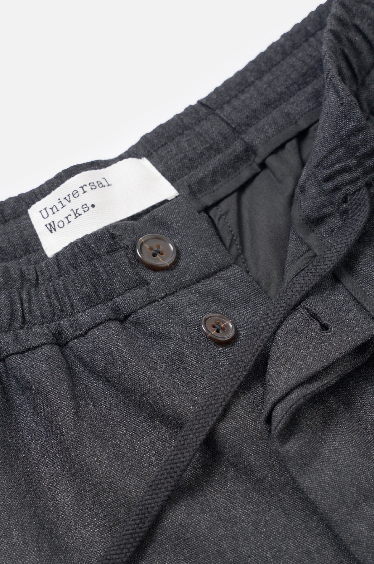 Pleated Track Pant Recycled IT Tweed Charcoal