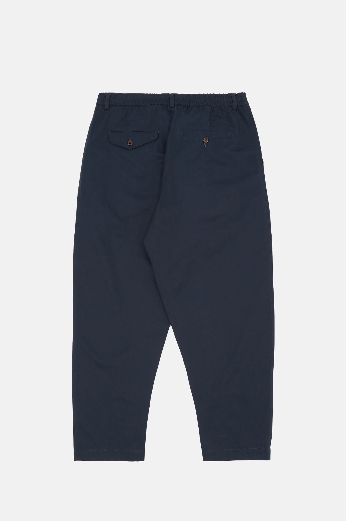 Pleated Track Pant Twill Navy
