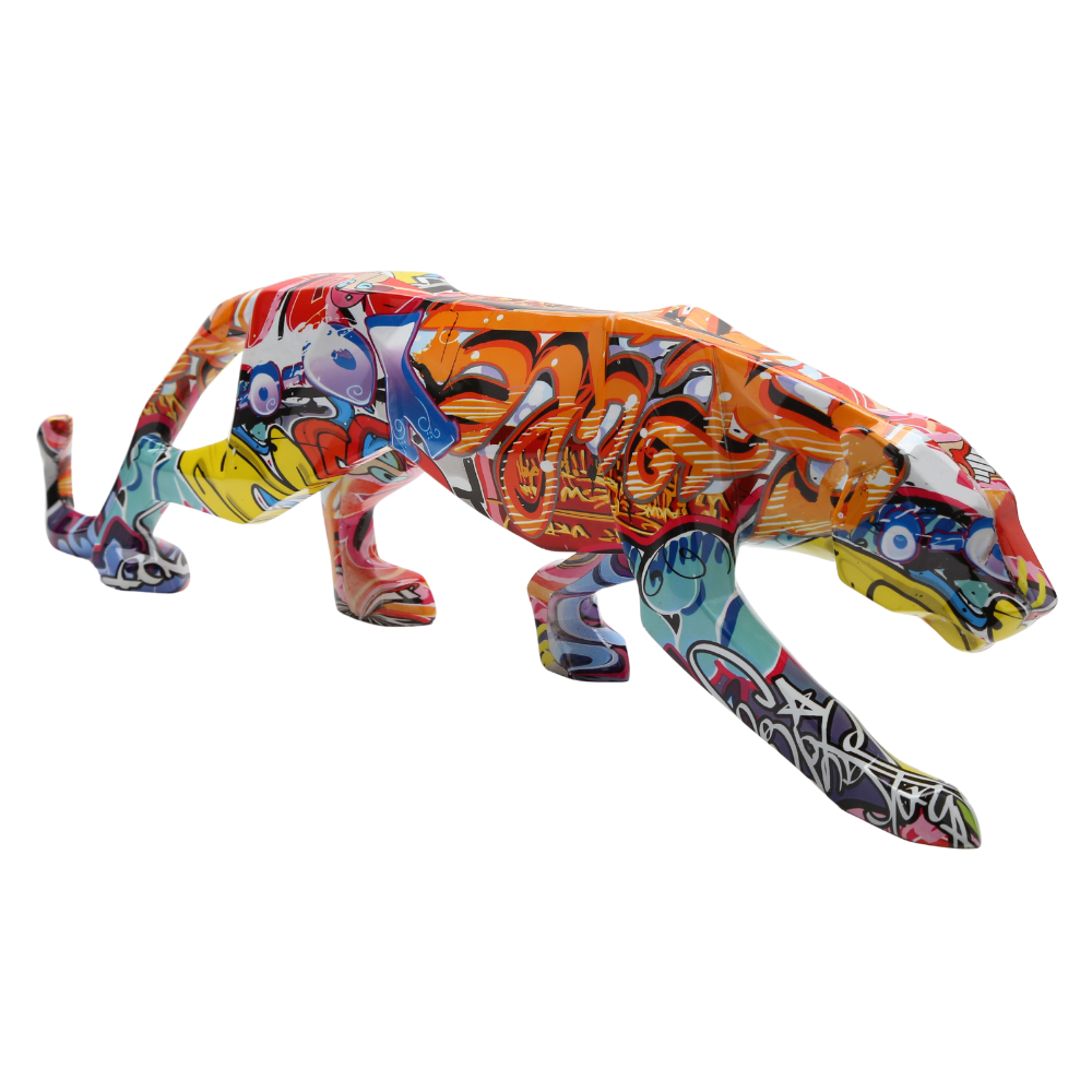 ArtZ® Graffiti Painted Panther Sculpture