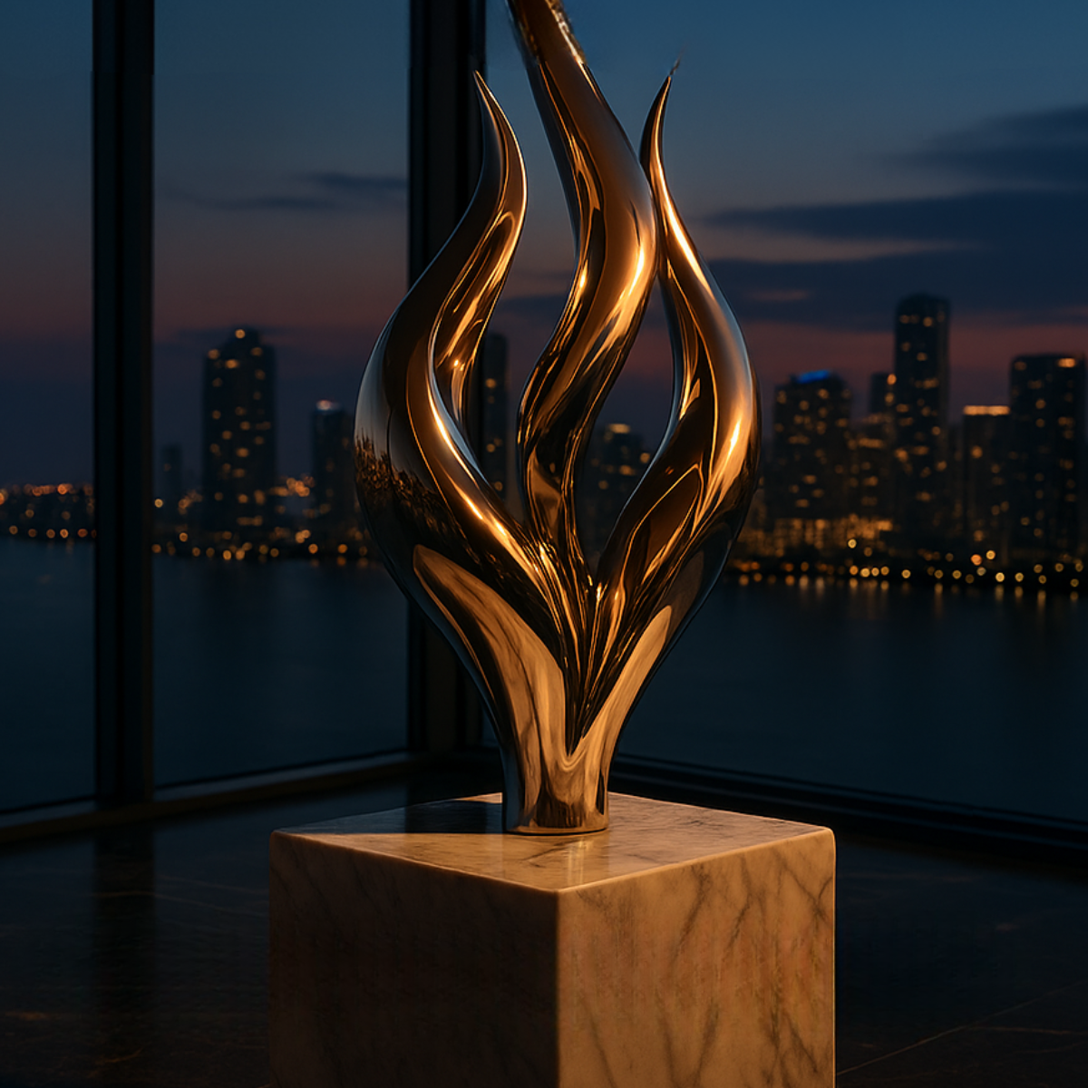 OSO Stainless Steel Fiery Flame Sculpture