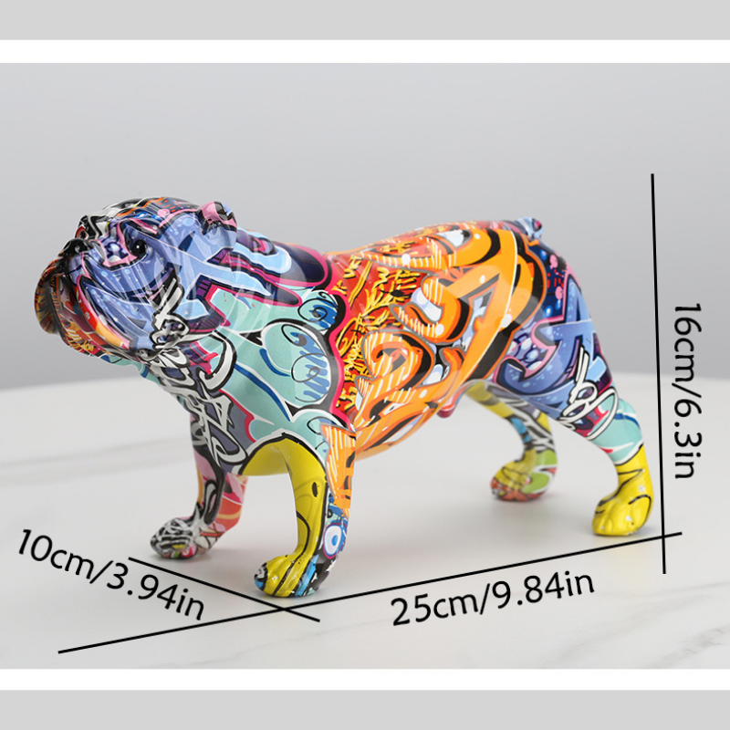 ArtZ® English Bulldog Graffiti Painted Statue