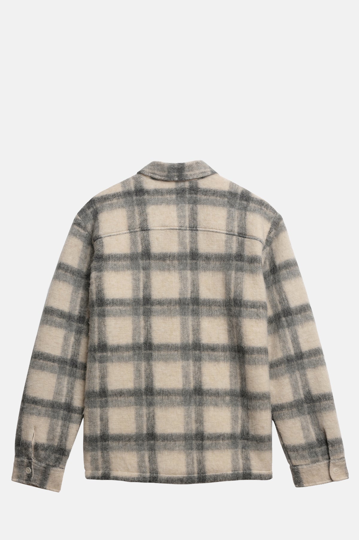 Whiting Overshirt Ash Wool Blend Check Ecru/Grey