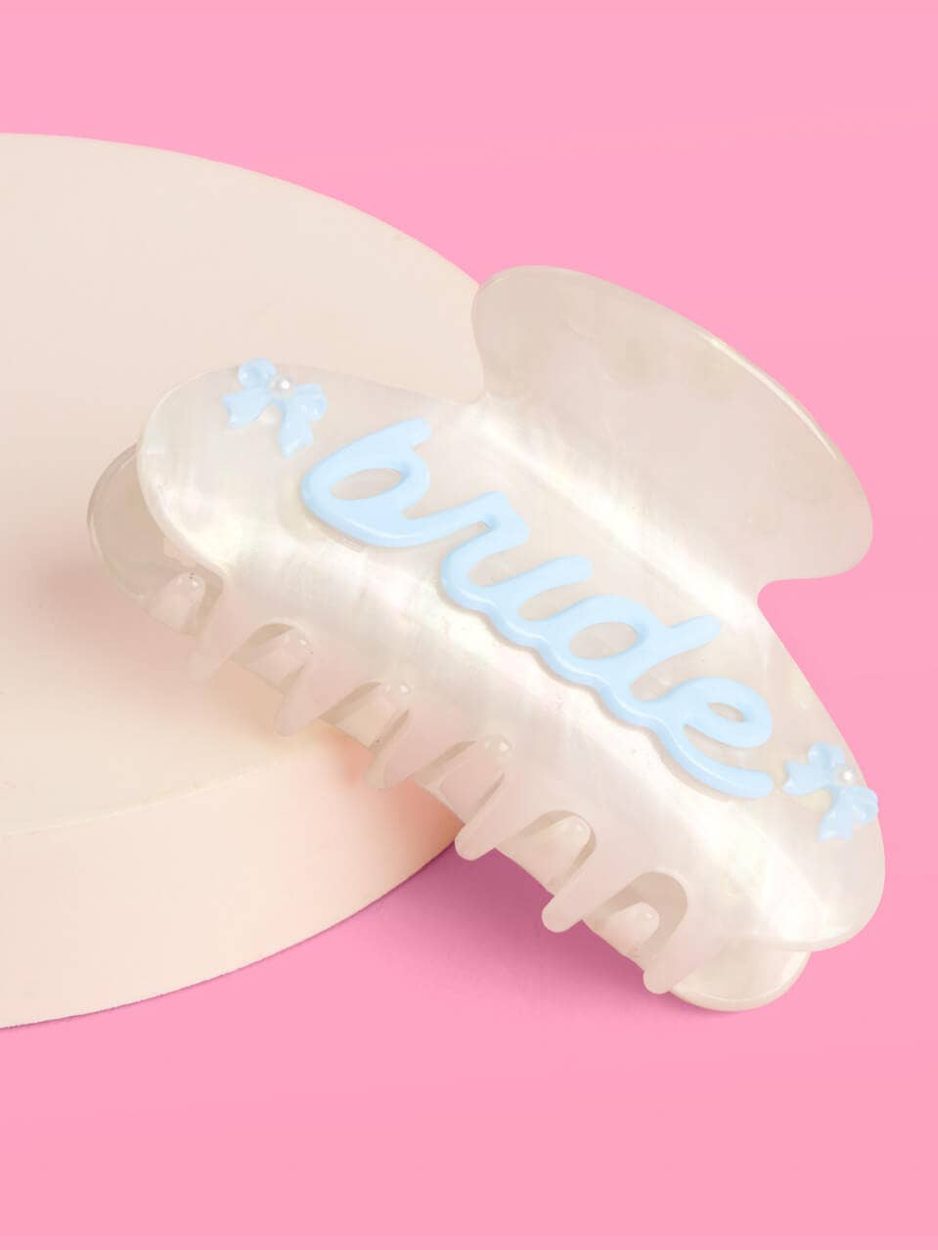 Something Blue Bride Clip - Pearl Acrylic Claw Clip