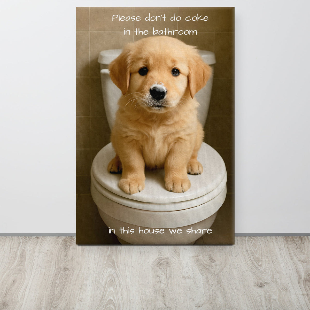ArtZ® Please Don't Do Coke In The Bathroom, In This House We Share Paintings