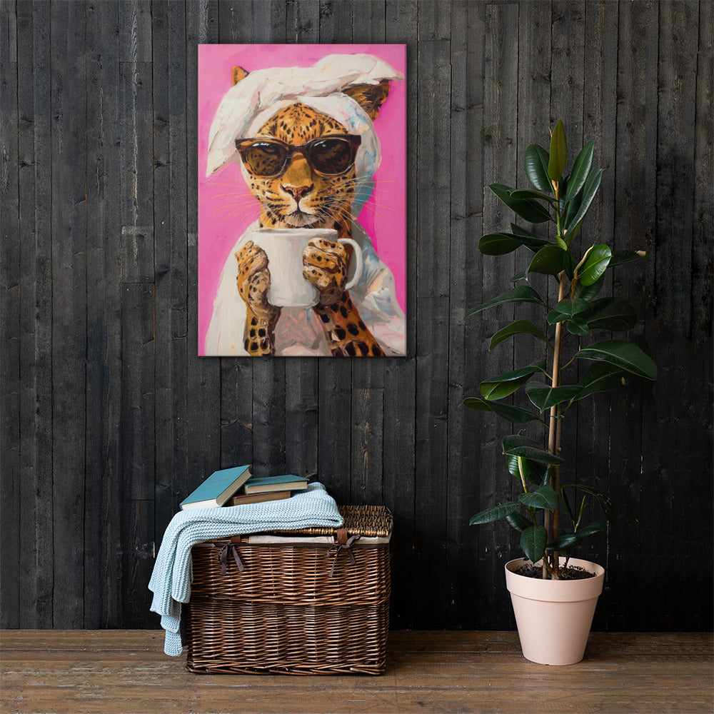 ArtZ® Coffee Tea Or Me Cougar Painting