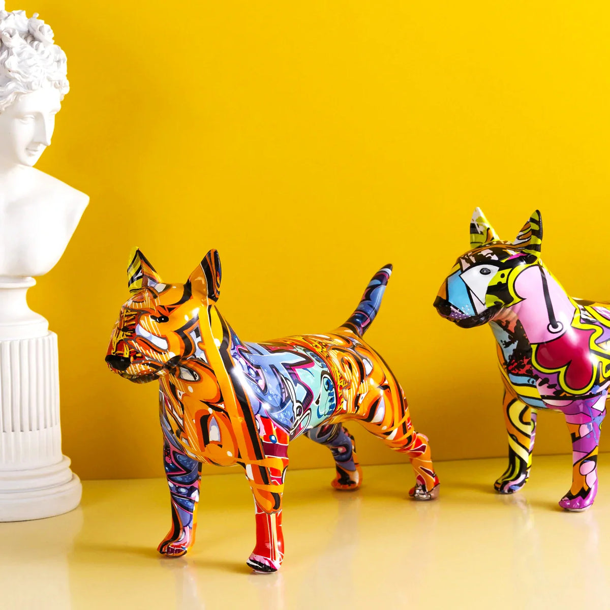ArtZ® Bull Terrier Nordic Painted Statue