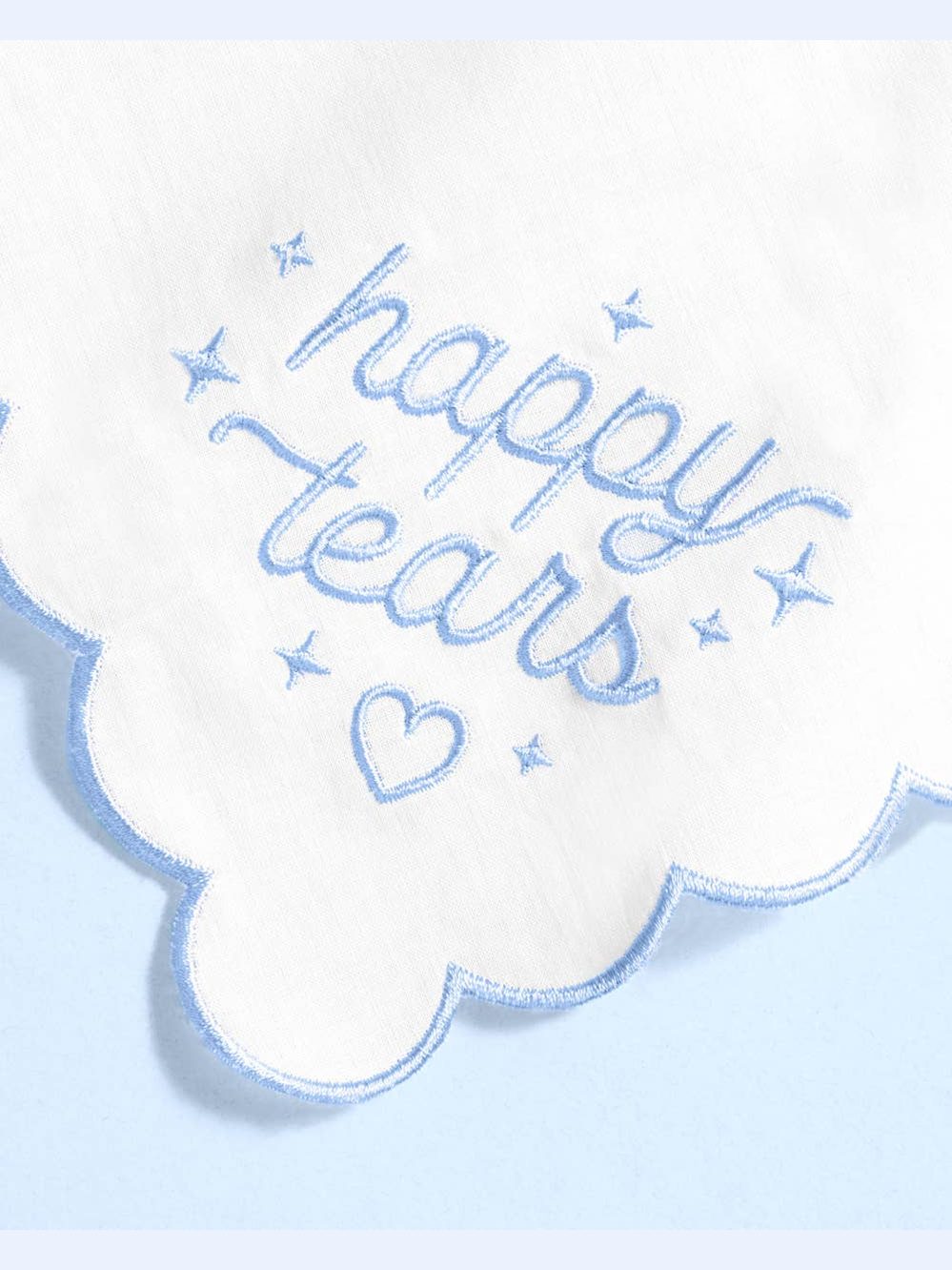Embroidered Happy Tears Handkerchief
