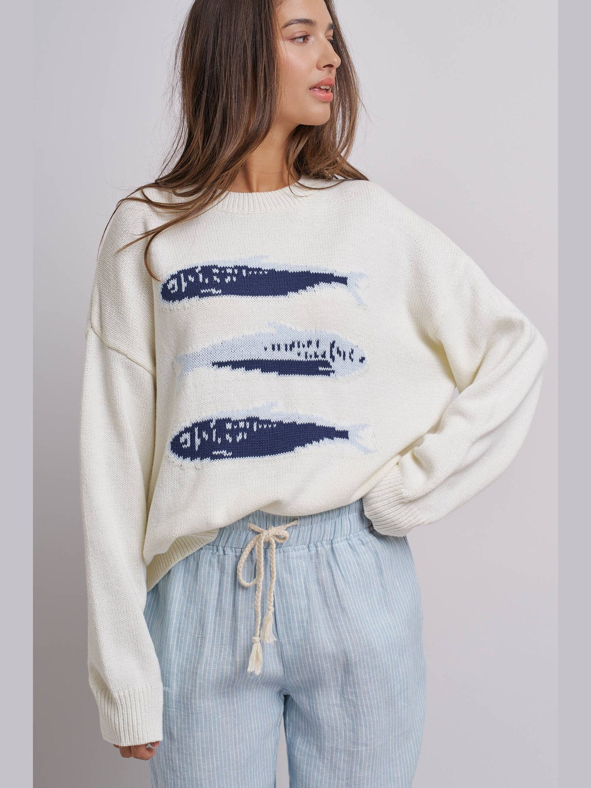 Seaside Sardine Knit Sweater