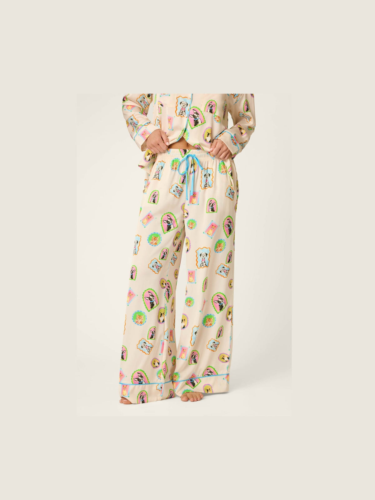 Picture Purrfect Pet Portrait Satin Pajama Pants