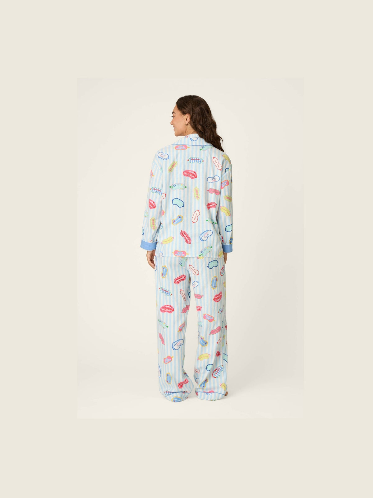 Out of Office Eyemask Print 3-Piece Flannel PJ Set