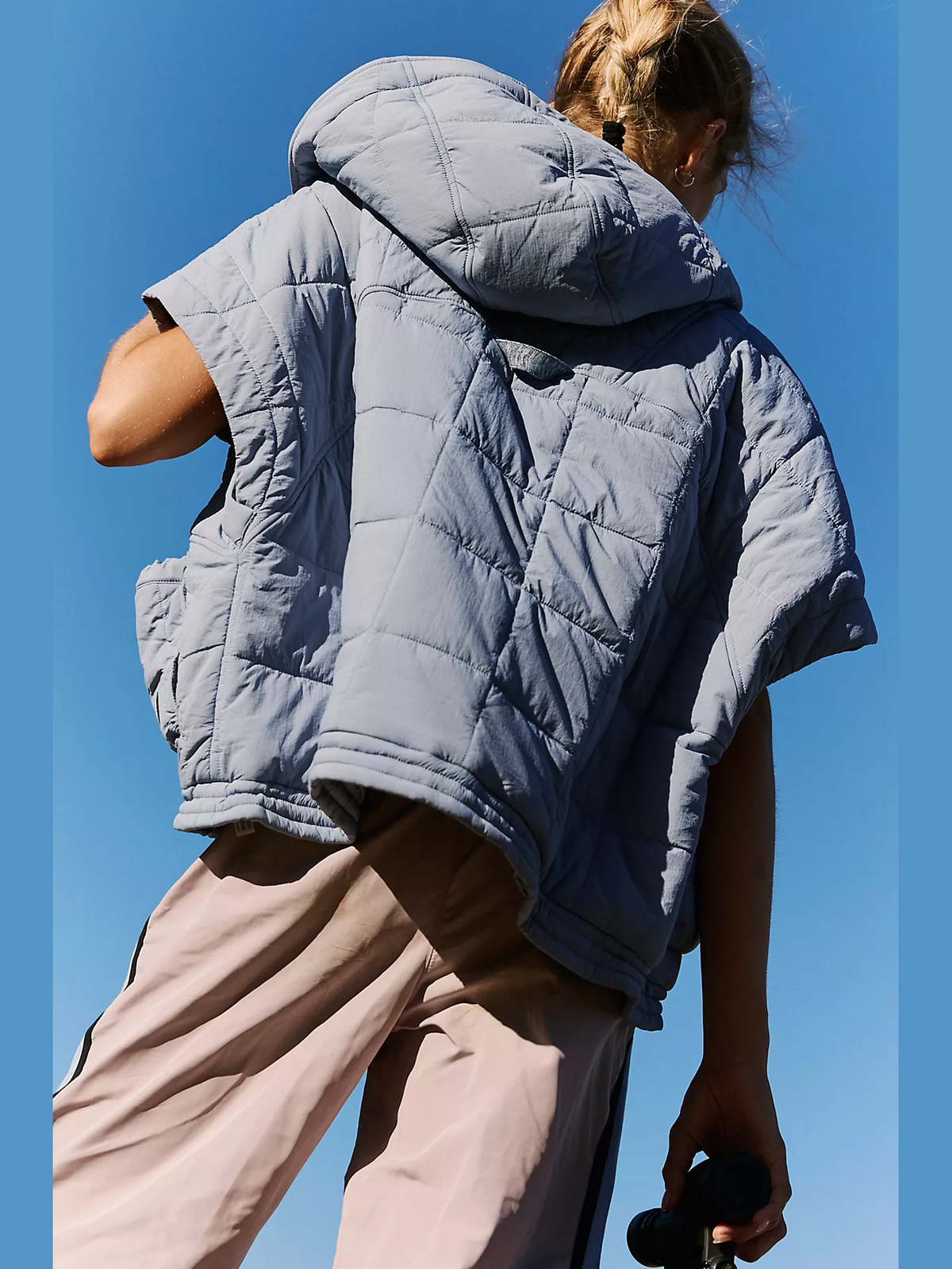 Happy Trails Poncho - Blue/Grey