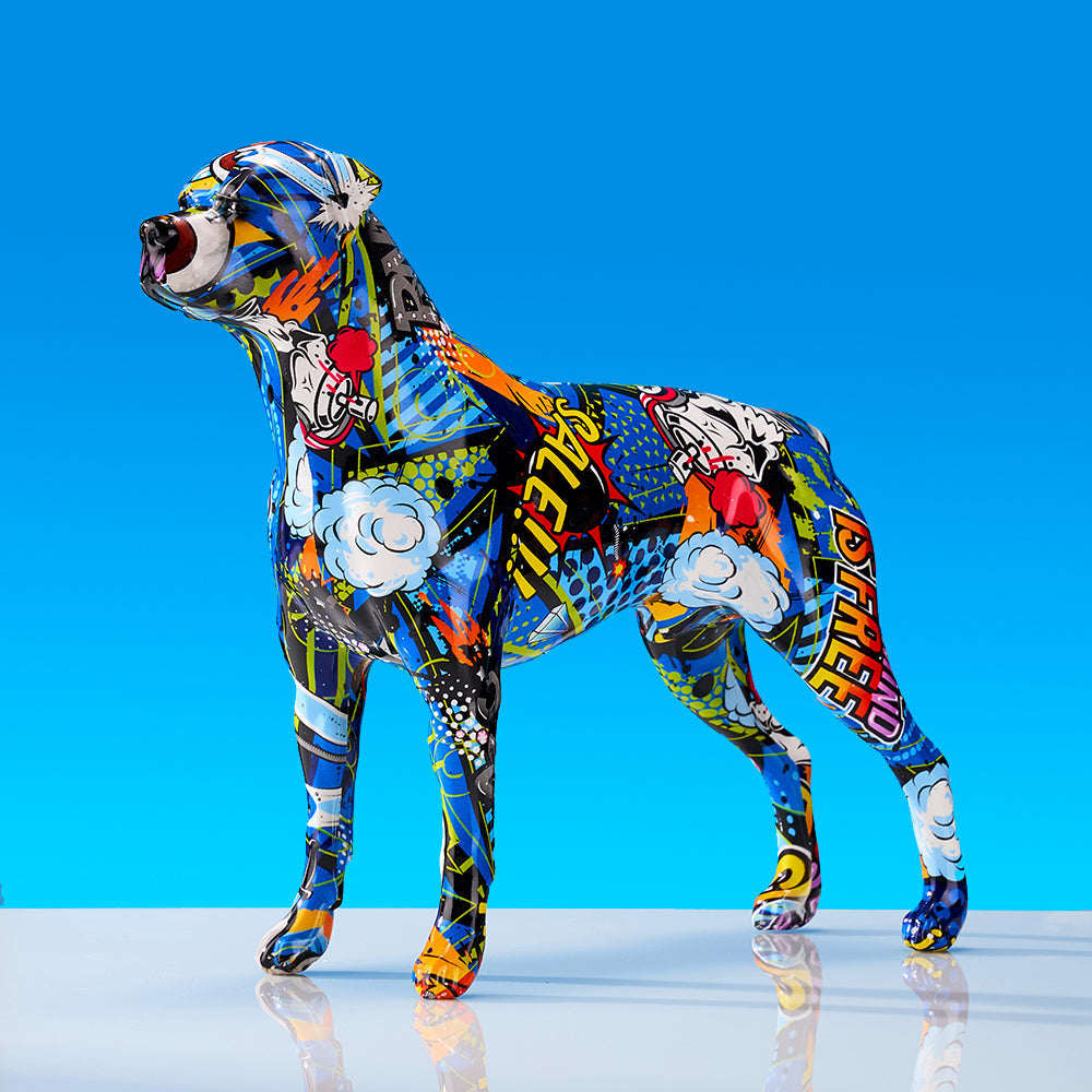 ArtZ® Rottweiler Graffiti Painted Statue