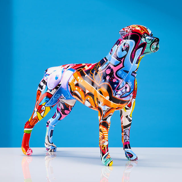 ArtZ® Rottweiler Graffiti Painted Statue