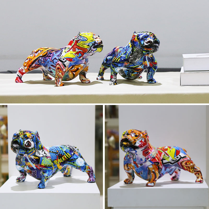ArtZ® American Bully Graffiti Painted Statue