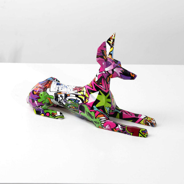 ArtZ® Doberman Pinscher Graffiti Painted Statue