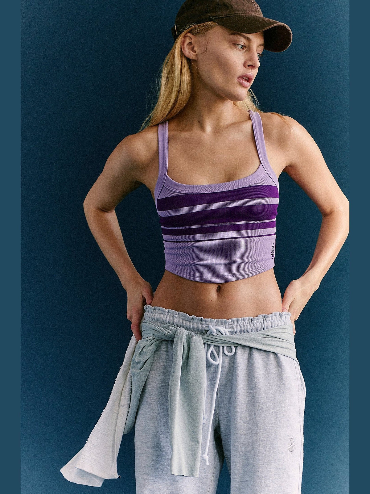 All Clear Striped Cami - Retro Stripe: Purple