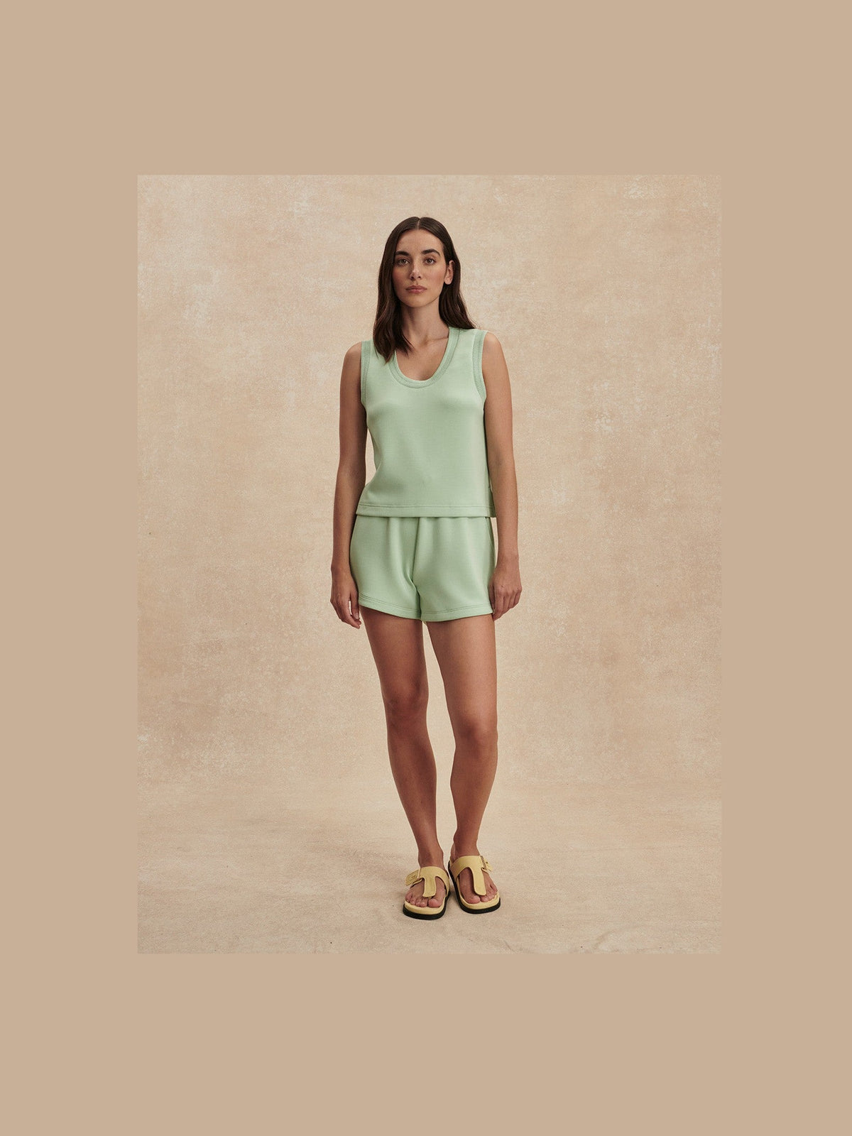 Cambrie Scoop Neck Tank - Sage Mint